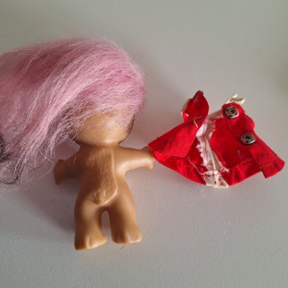 1964 Moon Goon Alien Troll Doll Pink Hair Red Polka Dot Dress L Khem Vintage - Picture 9 of 10